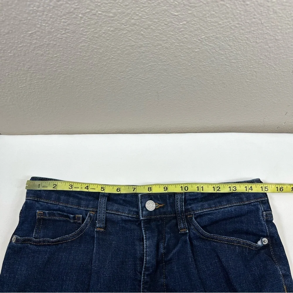 Banana Republic Cotton Blend Dark Wash HighRise Pleated Wide Leg Crop Jeans 28/6